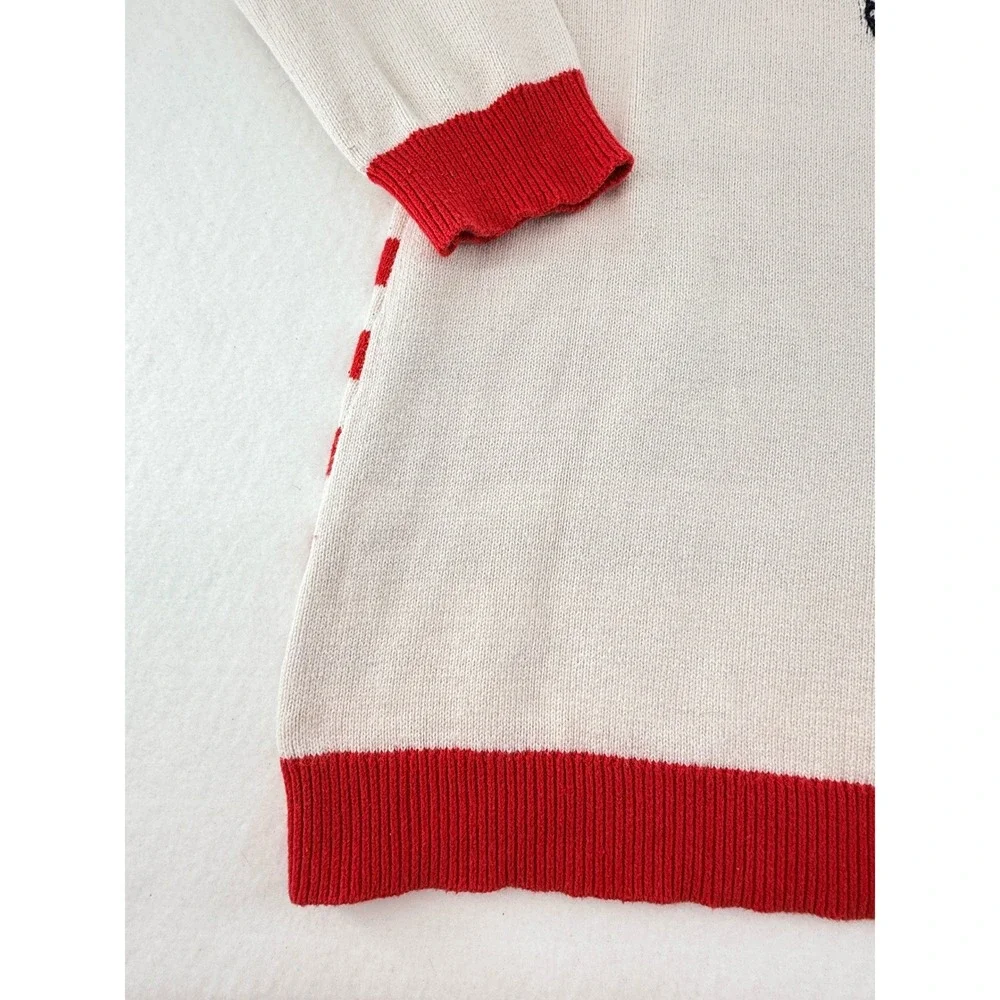 Olivia for Gymboree Girls Red Cream Olivia the Pig Striped Sweater Dress Size 10